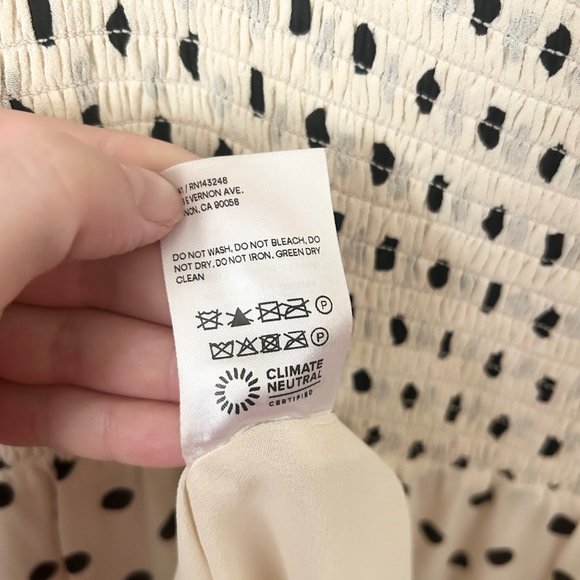 NWT Reformation Zaria Smocked Bodice Polka Dot Mini Dress in Portofino - Picture 9 of 10